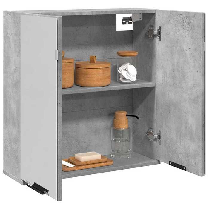 VidaXL Armoire à miroir de salle de bain gris béton bois d'ingénierie, placard à miroir, armoire murale avec miroir, armoire 856939
