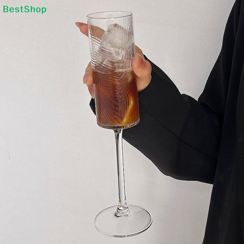 Vertical Striped Tall Wine Glasses,Ribbed Fluted Champagne Flutes for Cocktail & Party Use