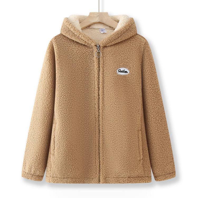 

Новая зимняя мода для женщин среднего и пожилого возраста, флисовая куртка с гранулами, большого размера, костюм для мамы, плюс бархатный теплый топ с капюшоном 4XL