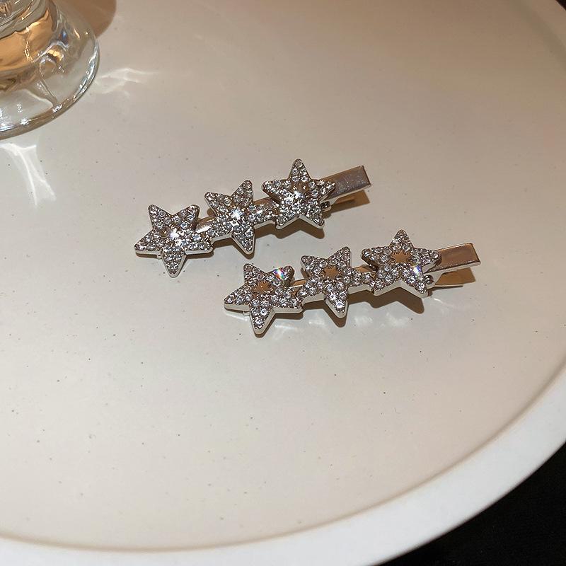 

Корейская заколка-бантик в виде звезды и бриллианта - Милая и классная заколка-уточка Star (Single) серебряный