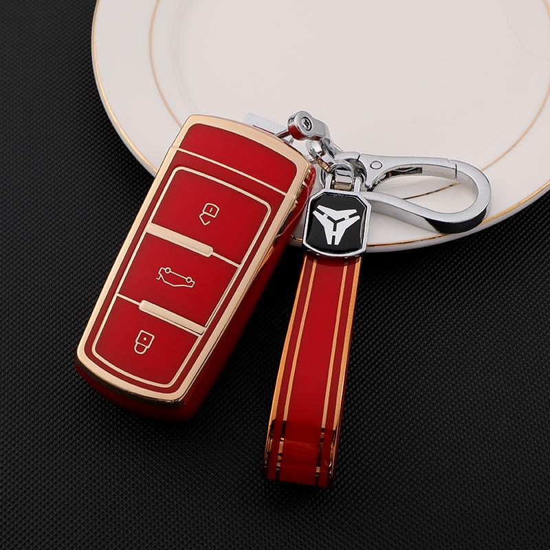 TPU Premium Soft Car Key Case Cover Shell for Volkswagen Old Magotan CC B6 VW Key Rings Keychain Bag Accessories