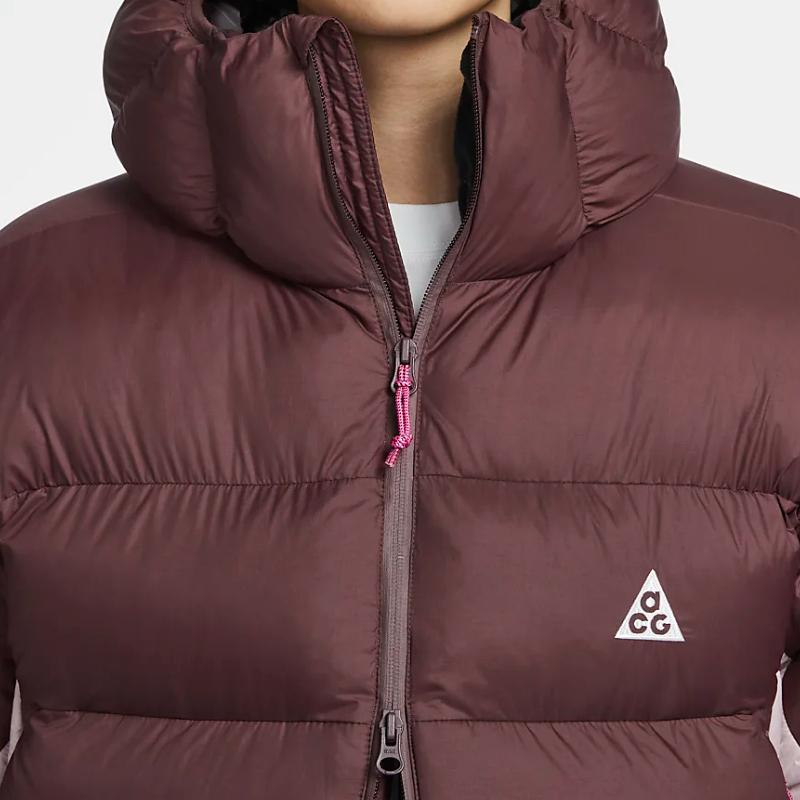 Nike ACG Series PrimaLoft Color Block Hooded Zipper Warm Puffer Jacket Women Jackets Red FZ6762-652