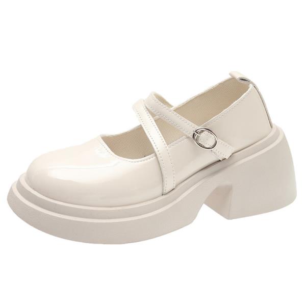 

Fashion Shoes Woman Flats British Style Oxfords Modis Shallow Mouth Clogs Platform Dress New Preppy Leather 2025 Creepers Mary Janes Sew 35