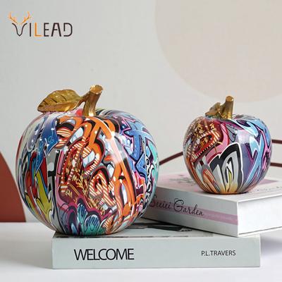 Vilead Malowanie Rzeźby Jabłek Żywica Ozdoba Owocowa Statua Nowoczesna Dekoracja Pop-Art Akcesoria Dekoracja Wnętrza Stół Łazienka