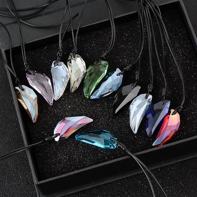 Collana con Dente di Lupo da Donna e Uomo Ciondolo in Cristallo Pietra Naturale Gioiello Regalo