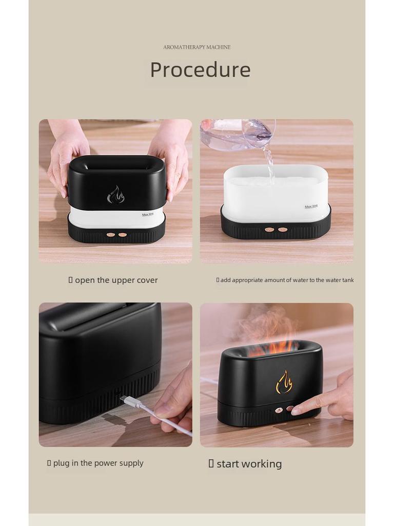 USB 3D Flame Aromatherapy Humidifier with Automatic Spray