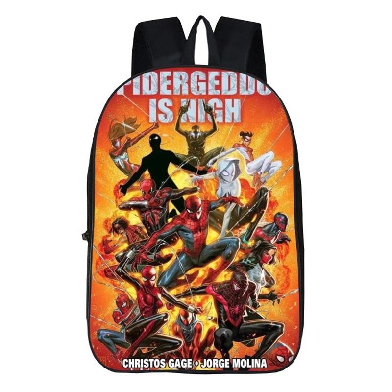 Spiderman Printed Durable Backpack With Adjustable Straps For School And Travel