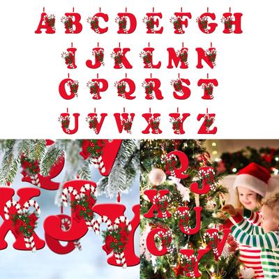 26 Letters Festive Christmas Tree Decor Customizable Ornaments for Holiday Display Sturdy Acrylic Letter