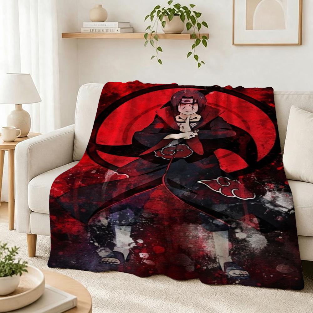 Itachi'S Moon Night Cartoon Flannel Blanket Warm Comfortable Fleece Blanket For Living Room Bedroom Recliner Lightweight Home Decor Gift For Friends