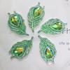 20PCS Solid Color Leaf Shape Rhinestones DIY Crafts Flat Back Rhinestone Hand Sewing Gem  Scrapbook