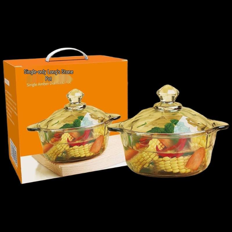 Changbaosen Amber Glass Stew Pot Gift Set