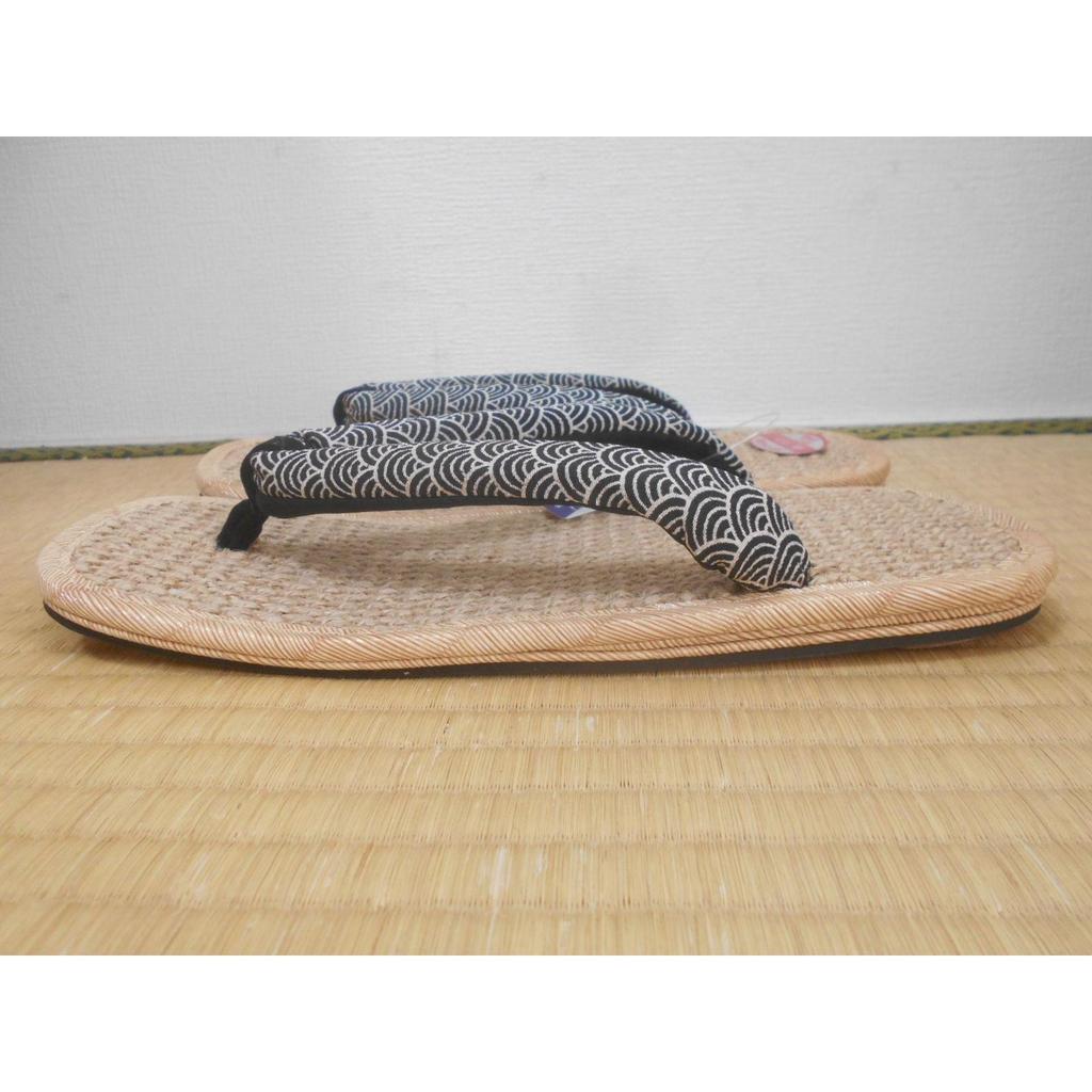 Used Snowy grass, linen surface setta, leather sole LL, crepe Qinghai wave pattern, 26.5-28.5cm, also suitable for yukata