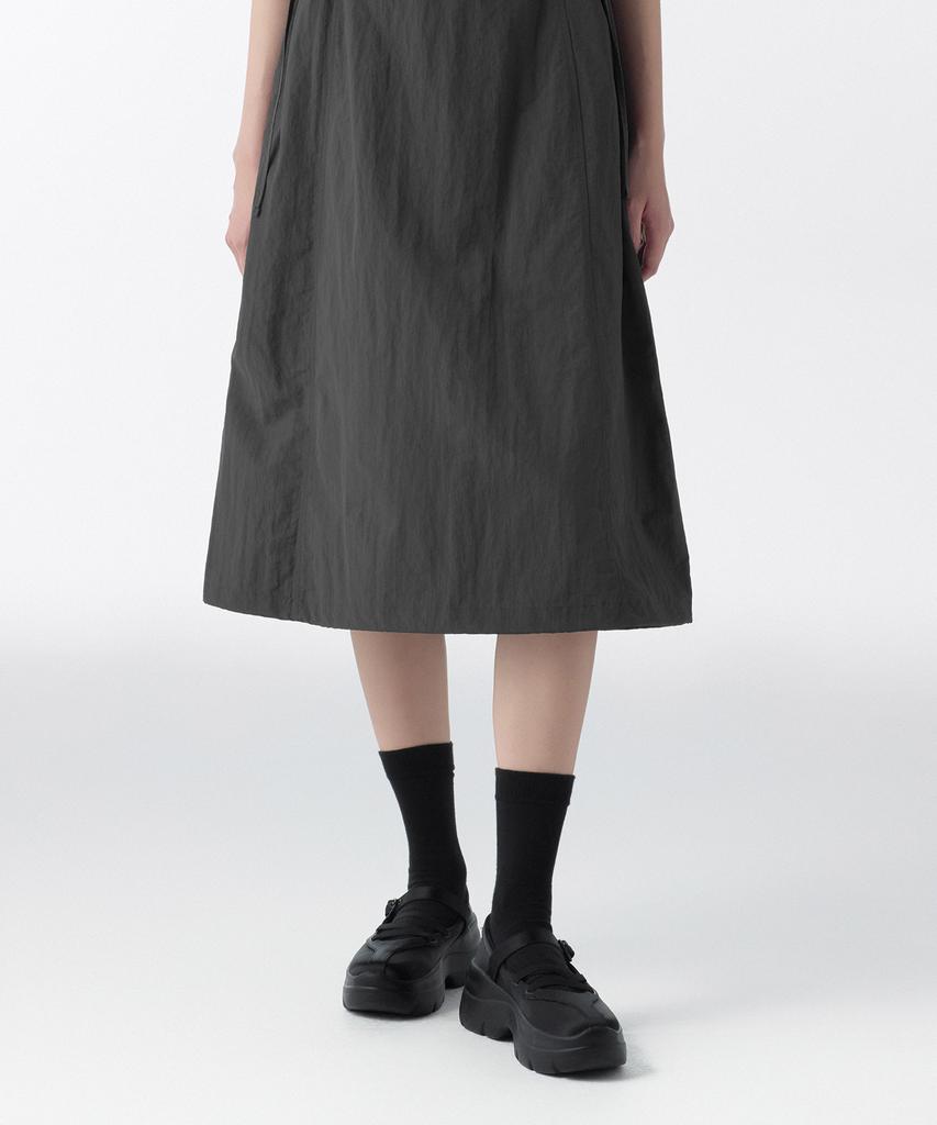 Musinsa Standard Woman Women'S Nylon Cutout Long Dress [Dark Grey]