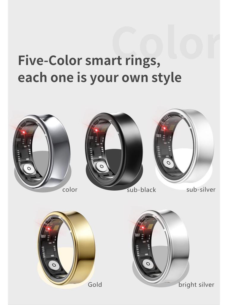 Titanium Alloy Smart Ring SR05: Heart Rate Monitor, Video Player, Unisex, Black Tech, Waterproof, Bluetooth Wearable