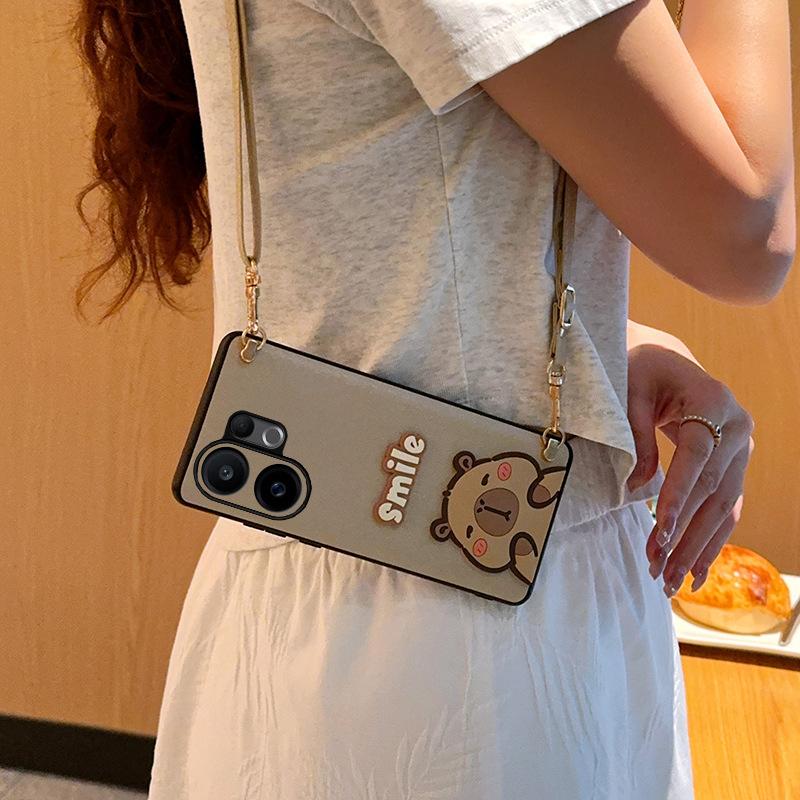 Cartoon capybara barra for vivos30 messenger phone case strap lanyard s30promini silk pattern 5g