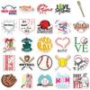 50 Baseball Mix and Match Aufkleber, Softball Ballsport Graffiti Aufkleber, Koffer Skateboard Wasserdichte Aufkleber