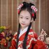 Tassel Children Red Bow Hairpin Plush Ancient Style Hairpin Chinese New Year Headwear  Children