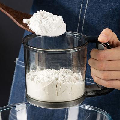 Küchenmehlsieb, Handsieb, halbautomatisch, Zuckersieb, Pulverstreuer, Griff, Messbecher, Werkzeug zum Backen, Küchenwerkzeuge