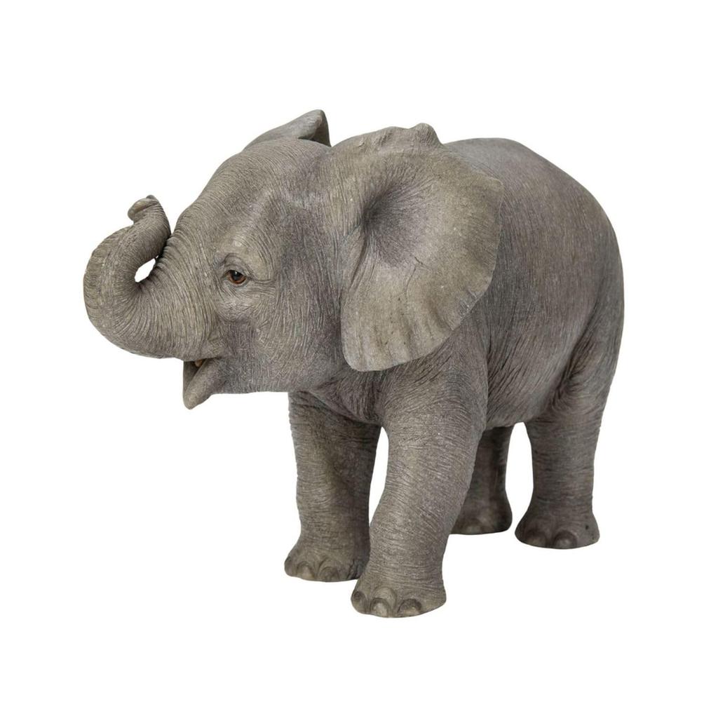 Ubia Elephant with Trunk Up, 16.9 x 9.2 x 12.2 cm, Figurine, Ornament, Animal, Garden Decor, H16408