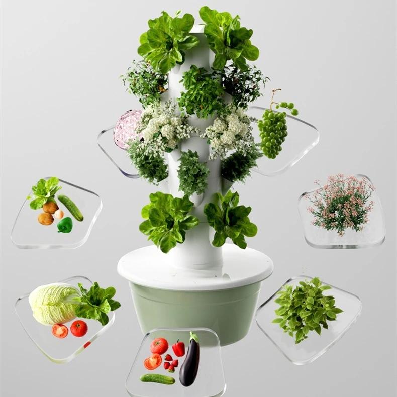 Hydroponics Multilayer Flowerpot Home Intelligence Vegetable Flower Planting Soilless Culture Pipe White Plastic Flowerpot