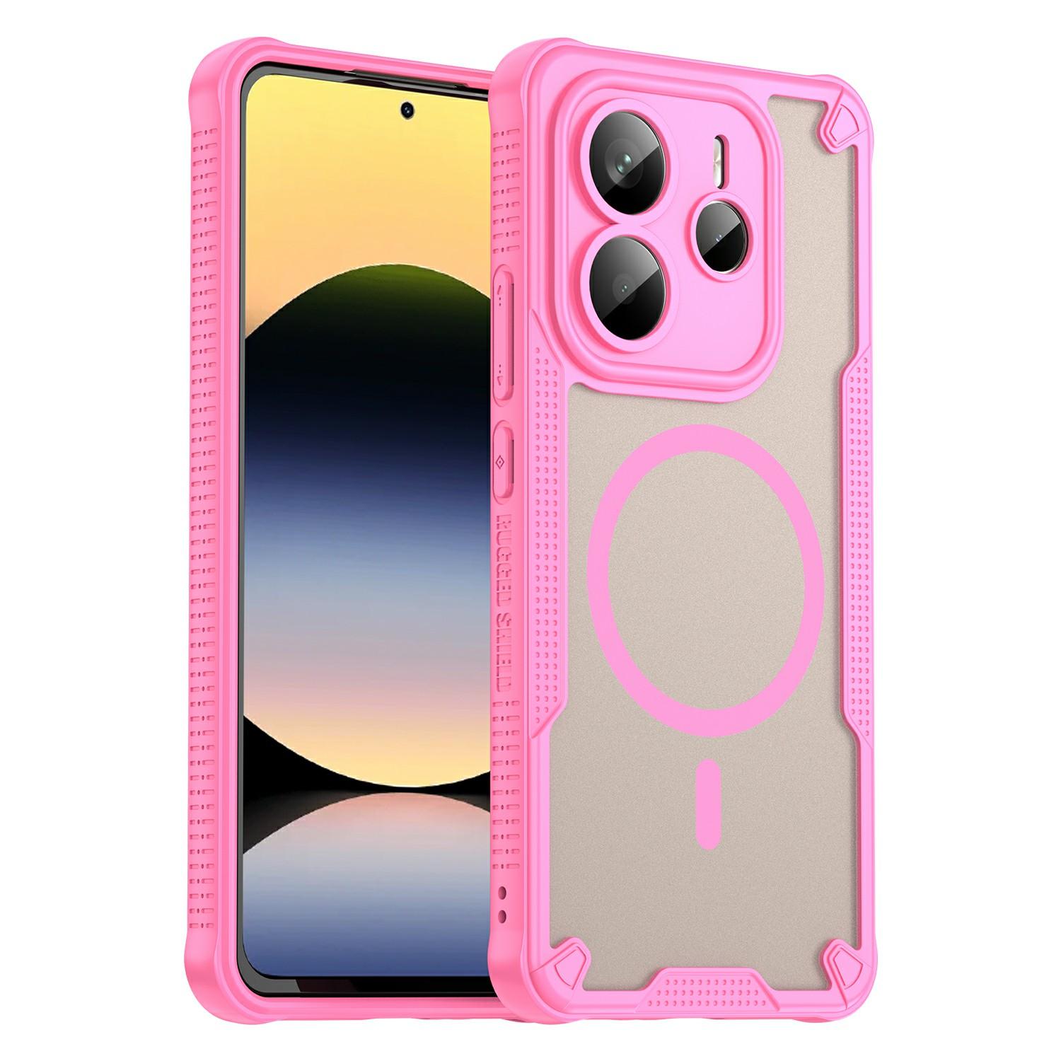 

For Xiaomi Redmi Note 14 5G Magnetic Case Compatible with MagSafe TPU+PC Phone Back Cover Pink