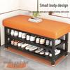 Wrought Iron Shoe Rack with Seating for Entryway