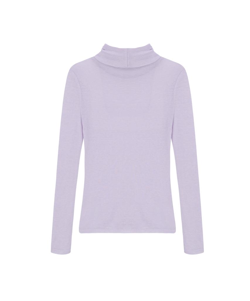 LEI AVERY Wool Tencel Turtleneck T-Shirt (Purple)