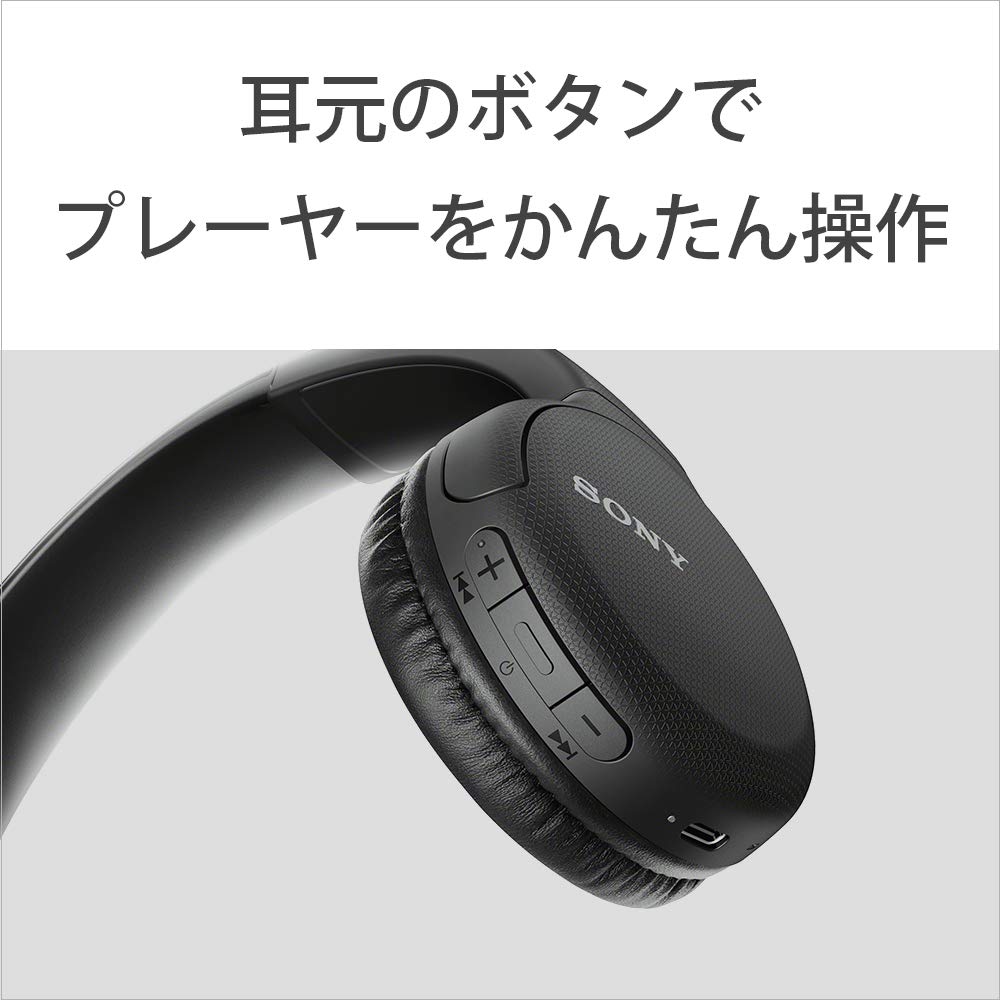 Sony Wireless Headphones Bluetooth AAC Compatible Up To 35 Hours of Continuous Playback 2019 Model with Microphone Black B WH-CH510 / / / / / /