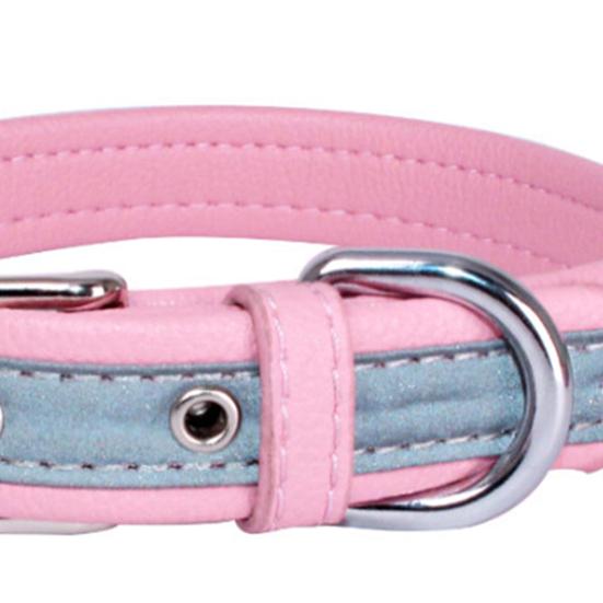 Puppy Necklace Reflective Engravable Zinc Alloy Adjustable Dog Neckwear for Daily Life