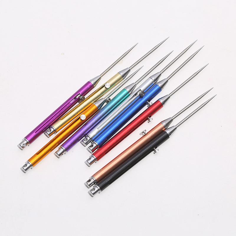 Titanium Alloy Toothpick Portable Toothpick Spring Retractable Keychain Pendant