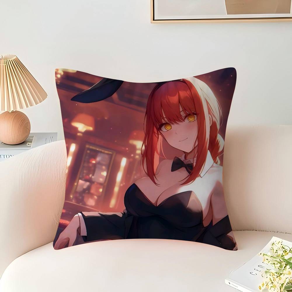 Anime M-Makima Kissenbezug Auto Dekokissenbezug Für Sofa Auto Weihnachtsgeschenk 40x40cm 45x45cm