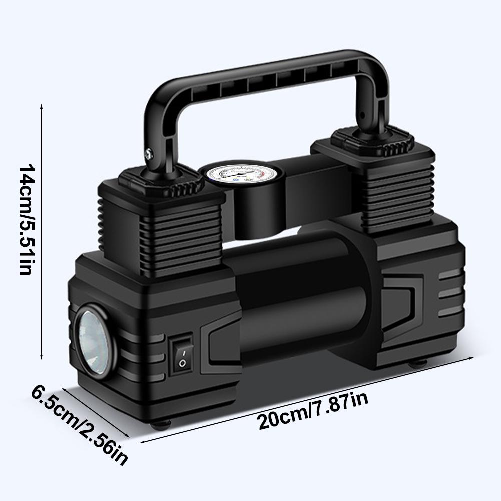 Car Tire Pump with Digital Pressure Gauge Heavy Duty Air Compressor High Precision Auto Inflatable Pump LED Emergency Flashlight