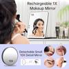 10x7.5 Portable Large Travel Makeup Mirror with Light 1800mAh Rechargeable Lighted Travel Makeup Mirrors with 3 Color Lights Di