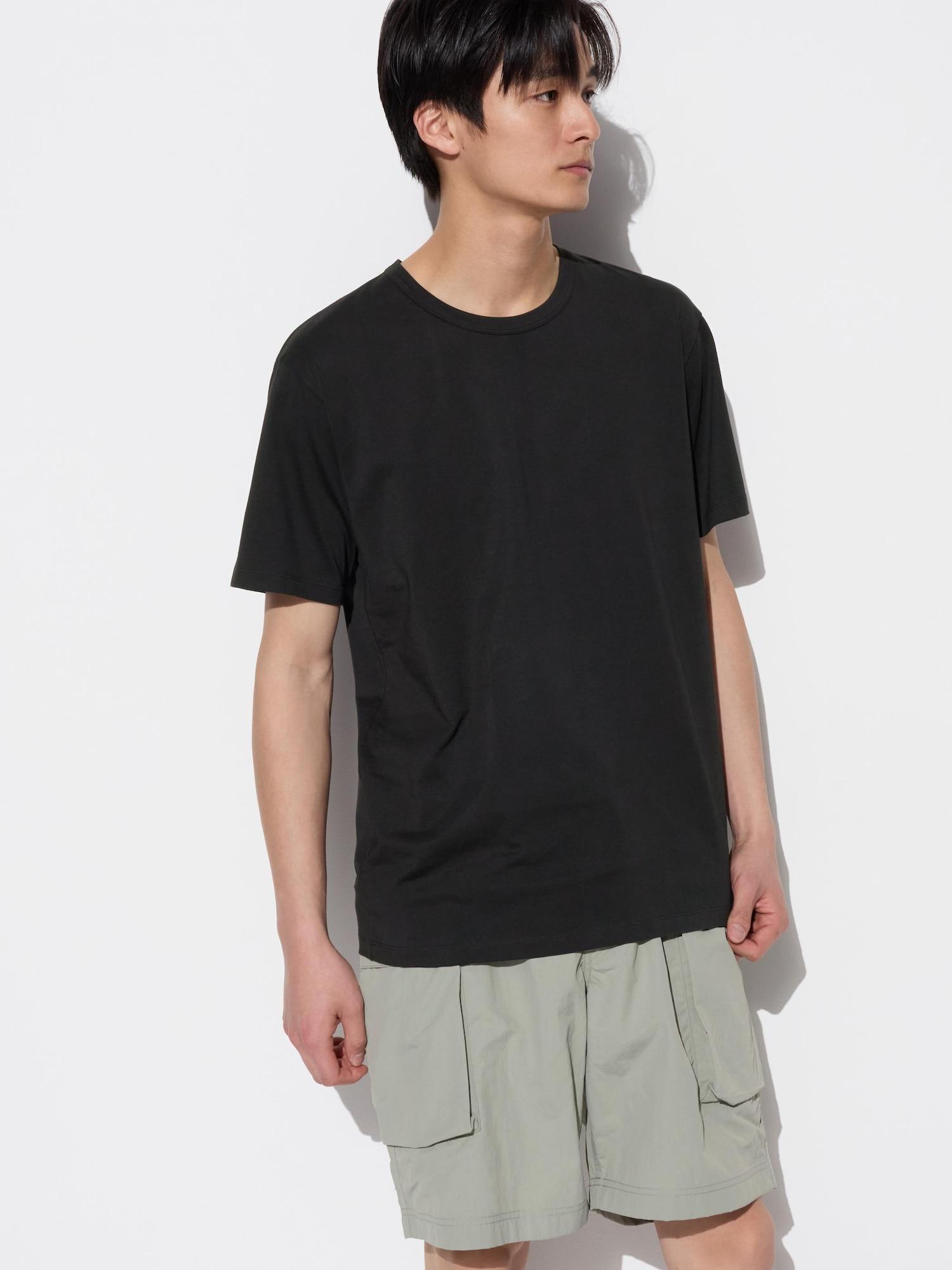 

Футболка Uniqlo Japan Airism из хлопка с круглым вырезом и коротким рукавом 09 BLACK/XS
