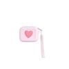 Cute 3D Heart Shaped Silicone Coin Purse Lightweight Portable Wrist Strap for Key Earphone Lipstick Woman Gift