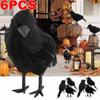 A95I-Halloween Decoration Simulation Black Crow Prop Set Fake Bird Ghost Halloween Black Crow Toys Scary Festival