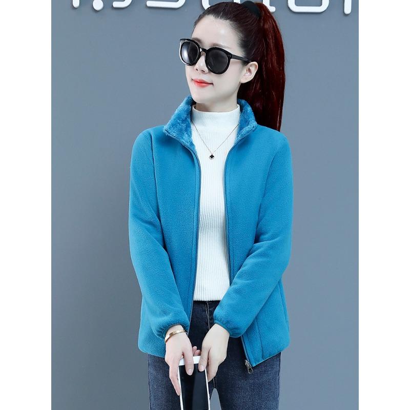 Double-sided wear fleece thickened mother coat autumn and winter fleece fleece in women's clothing in the elderly fleece sweater
