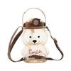 Cute Bear Straw Cup Leak-proof Large Capacity with Adjustable Shoulder Strap for Daily Office Work Outdoors Leisure Occasions