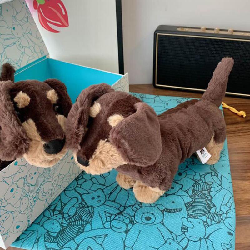 1Pc Children Birthday Gifts Cute Dachshund Pendant Plush Toy Doll Backpack Hanging Ornament Doll Home Decorations