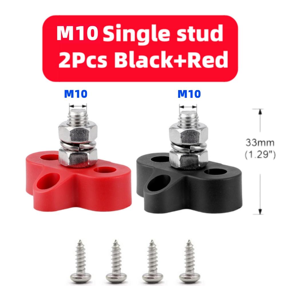 M6 M8 M10 Bus Bar 12V Terminal Block Studs BusBar 12V 5/16" 1/4" Negative Heavy Duty Power Distribution Stud for Truck RV Boat
