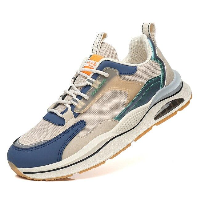 Men Trend Running Shoes Air Cushion Sneakers Comfortable Casual Shoes Men Cushioning Lace-Up Footwear Fashion