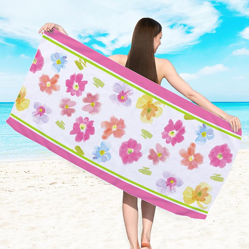 Starfish Beach Towel Pink Ocean Style Microfiber Sand Free Quick Dry Bath Towel for Summer Travel Pool