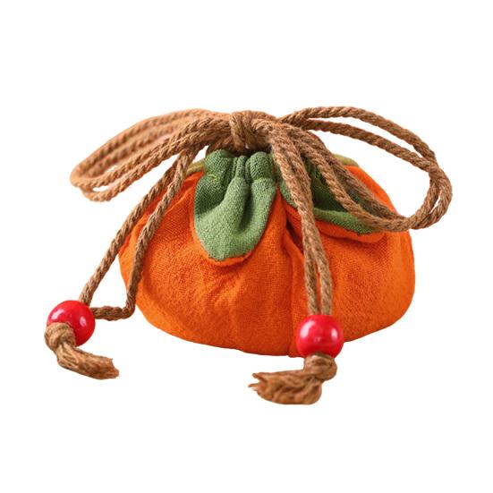 

Маленький гаманець-монетниця у формі хурми, міні-гаманець на шнурку з бавовни та льону, милий дизайн з фруктами, мішечок для дрібних грошей, подарунки для дівчат, жінок жовтий