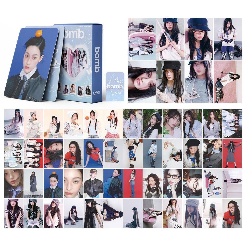 S 55 Pezzi/Set Gruppo di Ragazze Idol Kpop ILLIT Serie Album più Recente Stampa HD Carte Lomo YUNAH MINJU MOKA WONHEE IROHA Pocards Regali per Fan