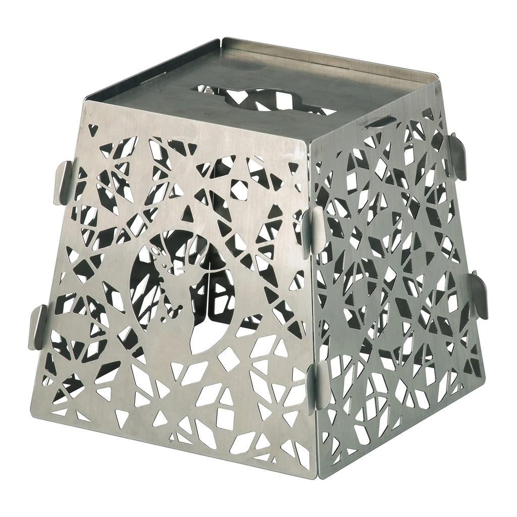 CAPTAIN STAG CS Stainless Steel Lantern Shade with Storage Bag, Silver, Made in Japan (Tsubame-Sanjo) UK-5012