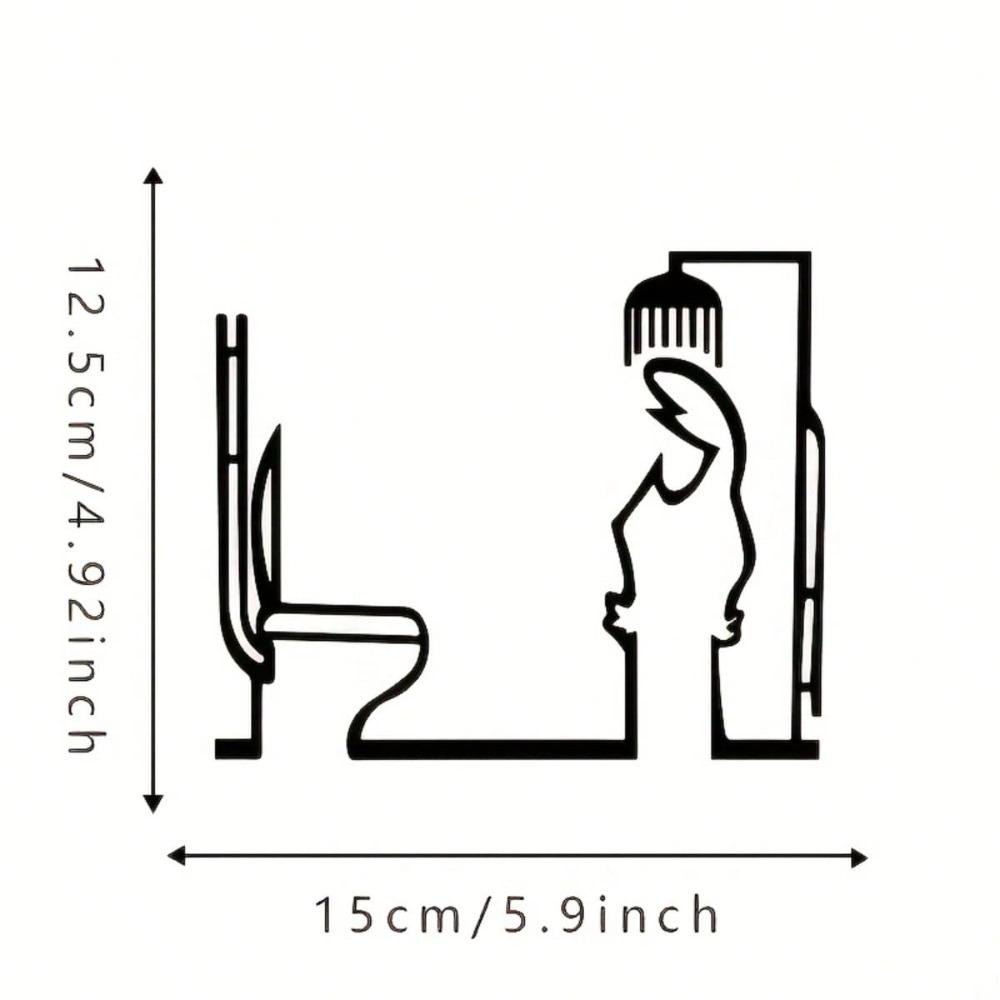 Decorazione Porta Bagno Minimalista in Metallo Nero La Linea Art Installazione Facile Decorazione Casa