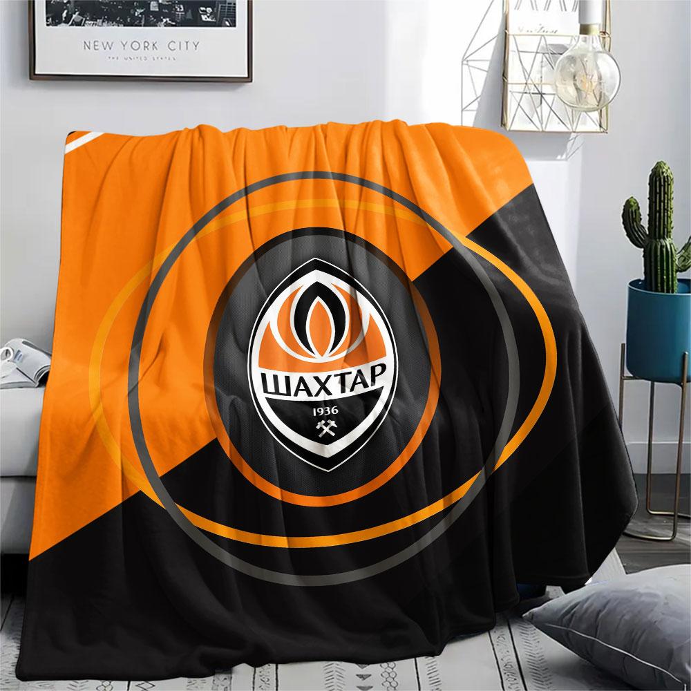 Shakhtar Donetsk FC Printed Flannel Blanket, soft throw for bedroom sofa, washable,soccer fan merchandise, great gift.