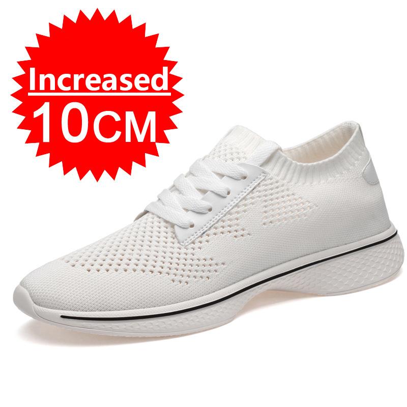 Height Increasing Shoes for Men 8cm Invisible Elevator Sneakers Man Breathable Mesh White Casual Shoes Men Sneakers 10cm Insole