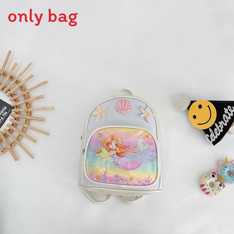 Cute Shell Starfish Decoration Mermaid Cartoon Pattern Backpack Children