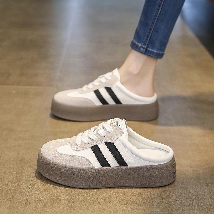 Little White Shoes Women's Ins Tide 2023 Autumn New Color Matching Trend Biscuit Board Shoes Flat Single Shoes Casual Sports Shoes